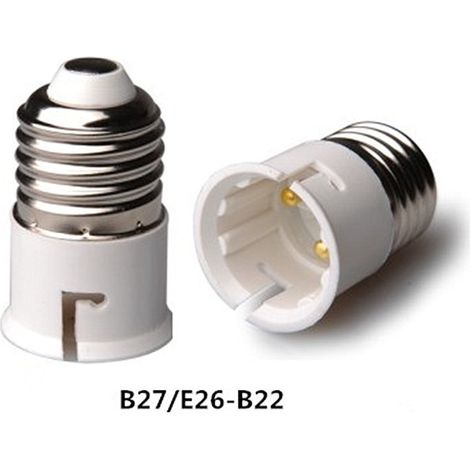 Interrupteur de douille à vis E27 vers B22 pour lampes LED, lampes de table, lampes à économie d'énergie et douilles de lampe vieillissantes G4.