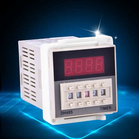 Relais temporisé double DH48S-2Z 220 V à affichage numérique avec embase. (1/5)