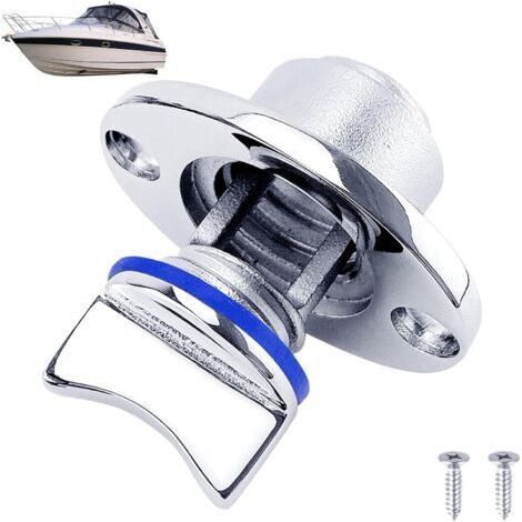 QORVA-Kit de bouchon de vidange pour bateau en acier inoxydable – Scellé, en acier inoxydable, avec bouchon de vidange pour kayak, joint étanche pour kayak, fontaine à poisson, bleu