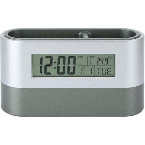 Elektronische Steckdose mit Uhr und hinterleuchtetem Kalender, LCD-Digitalanzeige und Licht, für Zuhause, Schüler, Schule und Studenten. (1/4)