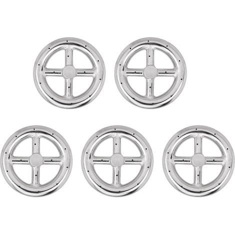 Lot de 5 brûleurs ronds de 15 cm (6 pouces) pour foyers à gaz naturel et propane, utilisables en intérieur et en extérieur. (1/5)