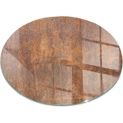 Bodenplatte Glas Glasplatte Kaminplatte Funkenschutz Sicherheitsglas Funkenschutzplatte für Kamin Roststruktur auf Metall Rund fi 50 cm