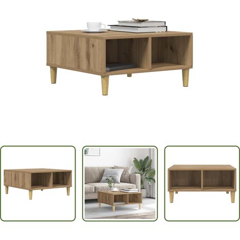 Holzwerkstoff - Couchtisch Artisan-Eiche 60x60x30 cm Holzwerkstoff (1/5)