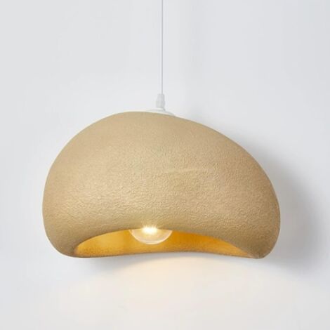 royaluxe- 30CM Lustre Personnalisé Créatif D'Intérieur Plafonnier Rétro E27 Suspension Lustre Moderne Jaune (1/5)