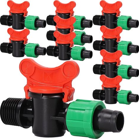 Vanne à boule à balle de goutte à raccord de 1/2" pour tuyaux d'arrosage X10 (1/3)
