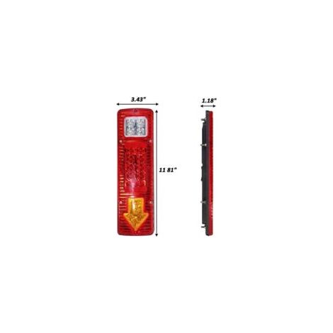2 Stück 12V LKW-Anhänger-Rückleuchten, 19 LEDs, wasserdicht, Bremslicht, Rückfahrblinker, Kennzeichenbeleuchtung für Wohnmobil, Anhänger, Schneemobil - Crezuo