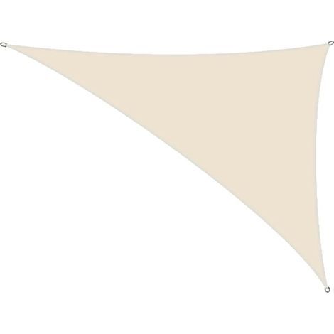 Triangular shade sail measuring 2x2x2 meters, made of 210D Oxford fabric, providing sun and UV protection, off-white. (1/5)
