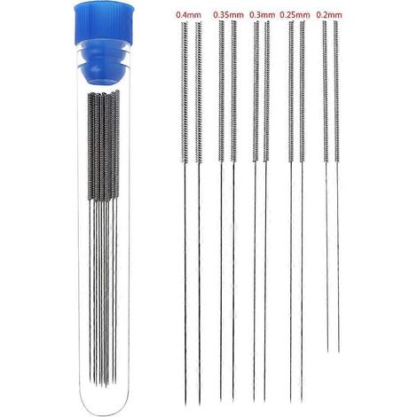 3D-Drucker-Düsenreinigungsnadel-Set 0,2/0,25/0,3/0,35/0,4 mm, 10 Stück/Box
