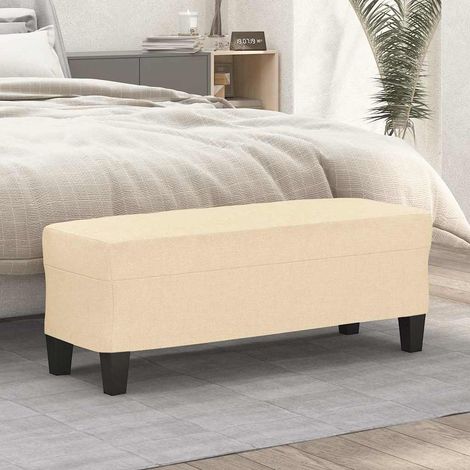 vidaXL Banco de tela color crema 100x35x41 cm (1/5)