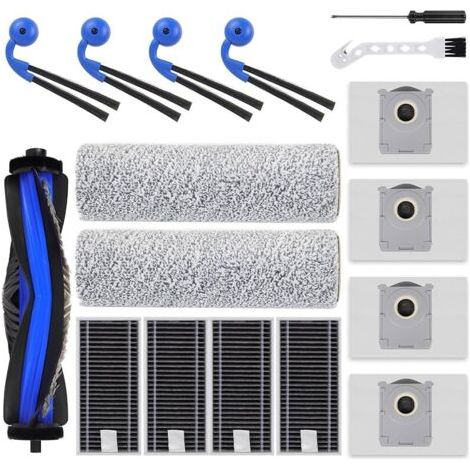 ALLIANDISFOREHILL X9 Accessoires pour aspirateur Ecovacs Deebot X9 Pro Omni / X9 Pro, 1 Brosse Principale, 2 Rouleaux de FOREHILL, 4 brosses latrales, 4 filtres HEPA, 4 Sacs poussire, 1 Outil de Netto (1/5)