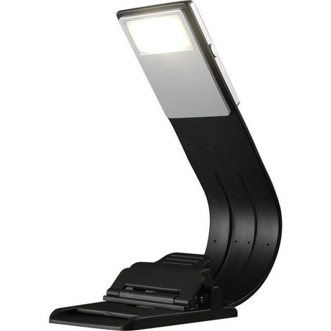Lampe de lecture LED à pince Solide Interrupteur 4 niveaux de luminosité livre lumière Multifonction : marque-page, lampe de lecture pour livre, liseuse, etc. (1/5)