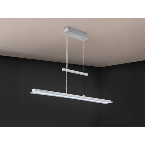 LED Pendelleuchte SMASH Silber dimmbar & höhenverstellbar, Breite 100cm (1/5)