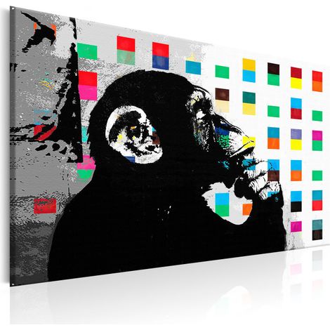 Tableau Imprimé "Banksy - the Thinker Monkey" 40 x 60 cm (1/2)
