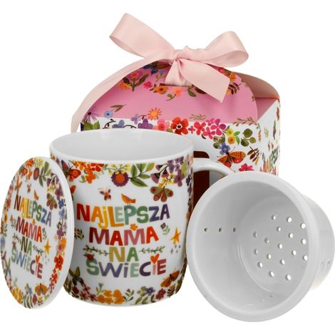 Tazza con infusore e coperchio da 400 ml, il miglior regalo per la mamma. (1/5)