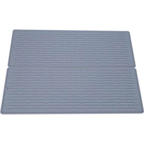 Lot de 2 tapis de cuisine multifonctionnels en silicone pour égouttoir à soda Sodastream, gris, 4 trous-AquaForge (1/5)