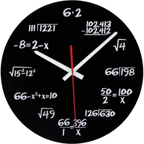 Horloge mathématique - Horloge murale originale - Horloge murale unique - Horloge à formules mathématiques