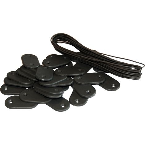 Maillestore – Kit de fixation brise-vue 26 pastilles et 4m de fil – Couleur vert et gris – Installation rapide sur grillage ou câble
