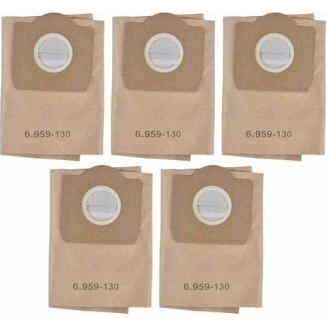 Bolsas de aspiradora de papel compatibles con Kärcher WD3200 WD3300 WD3500, filtro eficiente para polvo y alérgenos – Ideal para el hogar y taller (1/5)