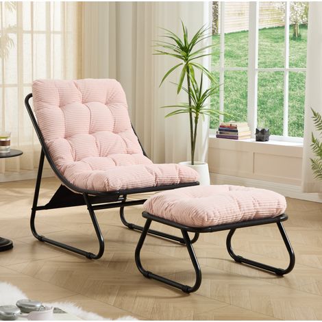 Sillón con reposapiés de acero para exterior OKMYHOME (1/5)