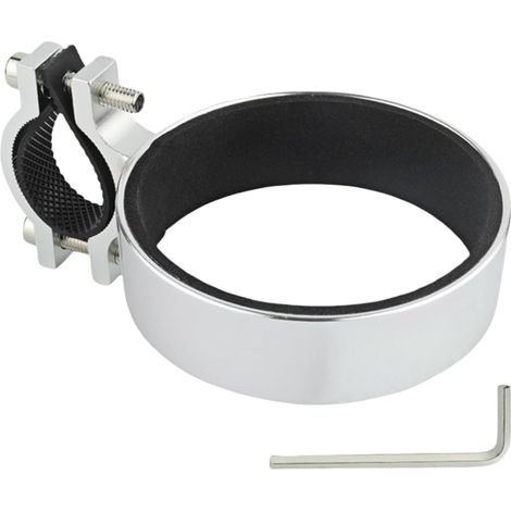 Portavasos de aluminio premium para bicicleta, color plata - Seguro para bicicletas y cochecitos de bebé (1/5)