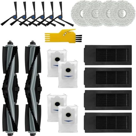 Accessory kit for ECOVACS DEEBOT X2 OMNI robot vacuum cleaner. Spare parts: 20 packs, including 2 roller brushes, 4 filters, 6 side brushes, 4 mop pads, and 4 dust bags. (1/4)