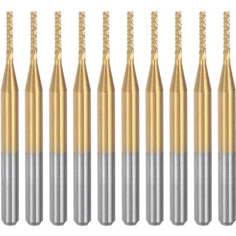 10 Stück Hartmetall-Schneidplatten mit Titanbeschichtung für Leiterplattenmaschinen, 1/8 Zoll Schaft 1,2 mm