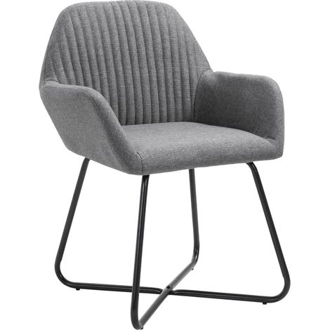 Maison Exclusive - Sedie da Pranzo 4 pz Grigio Scuro in Tessuto