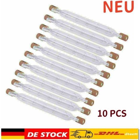 Lot de 10 lampes halogènes linéaires 220 V 500 W, verre 10 mm, longueur 118 mm (1/5)