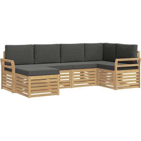 Conjunto de sofás de exterior 6 pcs Blanco y Antracita vidaXL (1/5)