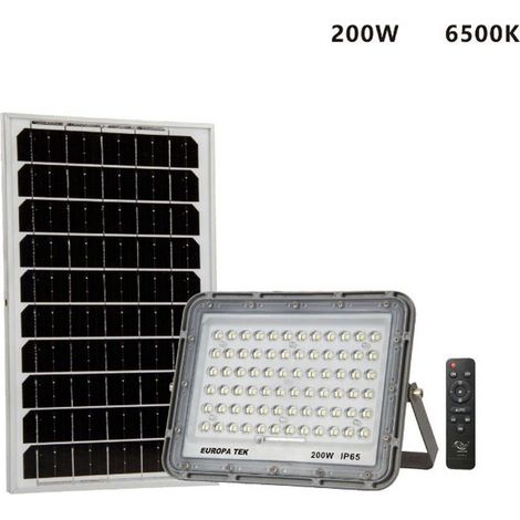 PROJECTEUR LED À PANNEAU SOLAIRE AVEC TÉLÉCOMMANDE CRÉPUSCULAIRE 200 W ET-31142 S12D (1/2)