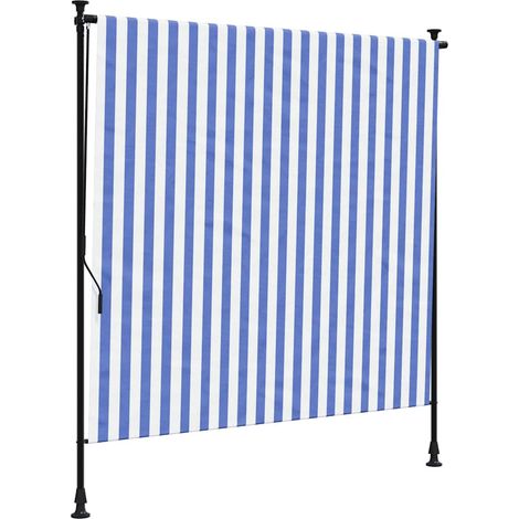 Maison Exclusive - Außenrollo Blau und Weiß 200x270 cm Stoff und