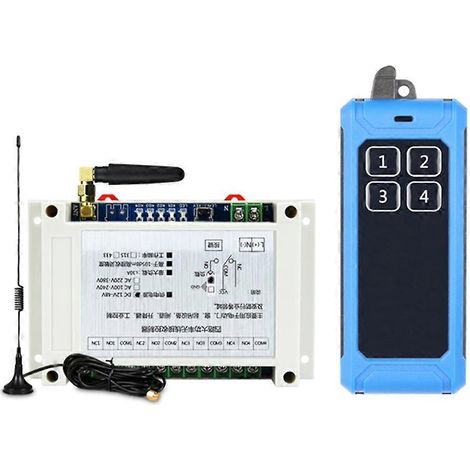 Télécommande RF 4 Boutons + Récepteur Relais 4CH 12V-24V sans Fil - 315MHz (1/4)
