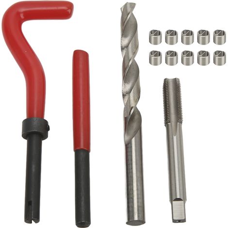 Kit 15 pièces Réparation Filetage M10x1,0x13,5mm Foret Taraud Insert Métallique Outillage Installation (1/5)