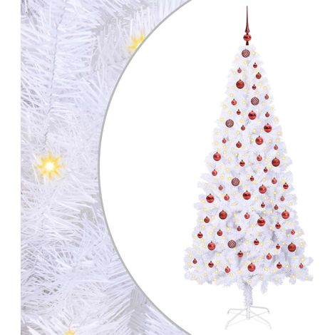 Künstlicher Weihnachtsbaum Weiß 210 cm PVC und Stahl vidaXL