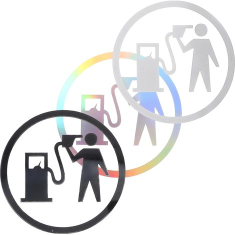 Gas Cap Stickers 3 Pieces Clear Black Holographic Vacuum