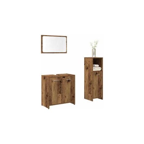 Ensemble de meubles salle de bain 3 pcs bois d'ingénierie (1/5)