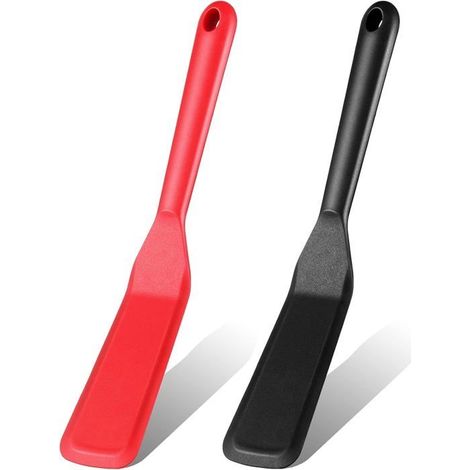 Lot de 2 spatules en silicone pour omelette, crêpes, résistantes à la chaleur, antiadhésives, pour la cuisson des hamburgers, des p (1/5)