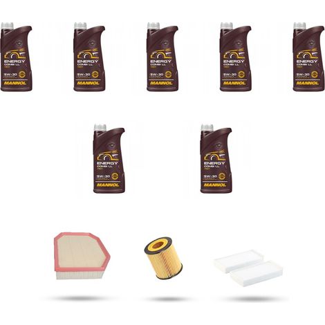 Kit tagliando 3 FILTRI e 7L OLIO compatibile con Bmw serie 5 (F10, F11, F18) 530i 190kw dal 2013 (1/4)