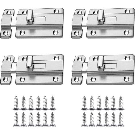 Serrure coulissante à mécanisme de fermeture robuste, verrou de surface facile à installer pour portes en acier inoxydable de haute qualité, assure intimité et sécurité, durable (1/5)