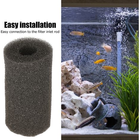 Esponja protectora para la entrada de agua, 20 unidades, para filtros de tubo de acuario, fabricada en material de esponja negra, aprox. 4 x 8 cm, de alta densidad con protección fiable para la entrad (1/5)