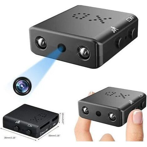 Kleinste HD-Kamera mit Nachtsicht, Bewegungserkennung, SD-Kartenspeicher, Nanny-Überwachungskamera mit Audio, Indoor-Outdoor-Überwachungskamera (1/5)