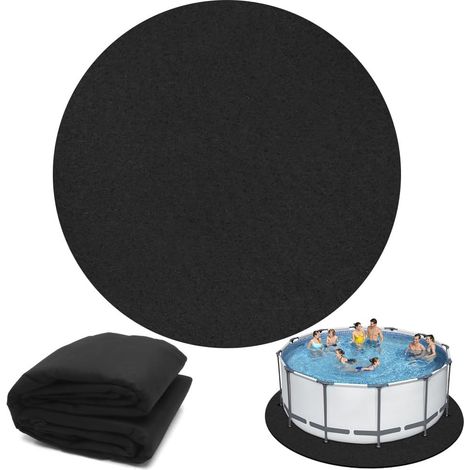 Tapis de piscine rond Ø 370 cm - Tapis de piscine d'extérieur pliable - Bâche de protection de sol antidérapante - Tapis de sol rond pour piscine à remous (1/5)