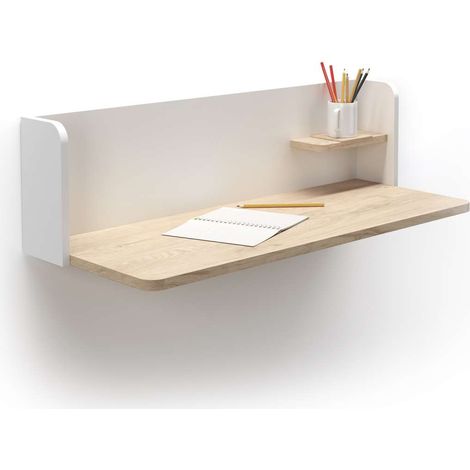 Mesa estudio para colgar Mod-Roman acabado roble/blanco, 35 x 90 x 25 cm (fondo x ancho x alto) (1/5)