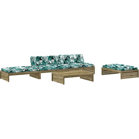 Maison Exclusive - 5-tlg. Garten-Lounge-Set mit Kissen Imprägnier