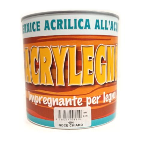 Vernice acrilica impregnante Acrylegno 404 Noce Chiaro 750ml legno esterno interno