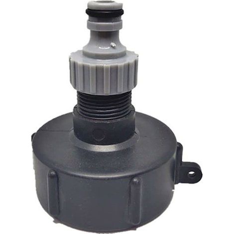 Raccord rapide IBC S60x6 (60 mm) — sortie plastique 3/4" et laiton 1/2" pour cuve 1000 L (1/3)