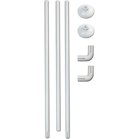 Bastone per Tenda Doccia Universale Regolabile lineare e angolare con aste 80 cm Bianco (1/3)