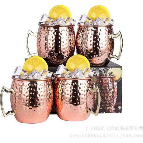 Zk-Kupferbecher-Geschenkset mit 4 Kupferbechern, Moscow Mule Becher, 473 ml (16 oz). (1/5)
