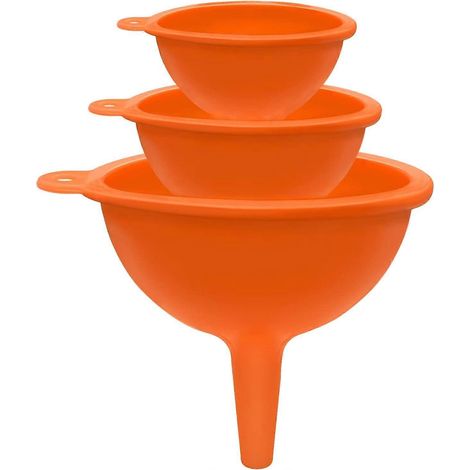 Lot de 3 entonnoirs de cuisine flexibles en silicone vert pour le transfert de liquides, entonnoir en silicone de qualité alimentaire (1/5)