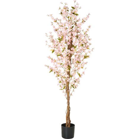 Plante Artificielle en Pot en Plastique 185 cm pour Intérieur Accessoire Décoratif Noire Sakura (1/5)